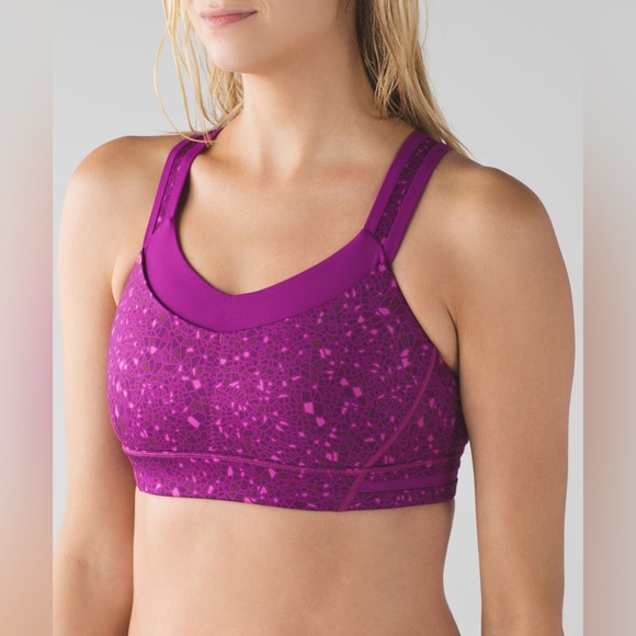lululemon athletica Other - Lululemon Rack Pack Bra Paradise Geo Regal Plum Multi/Regal Plum Size 8